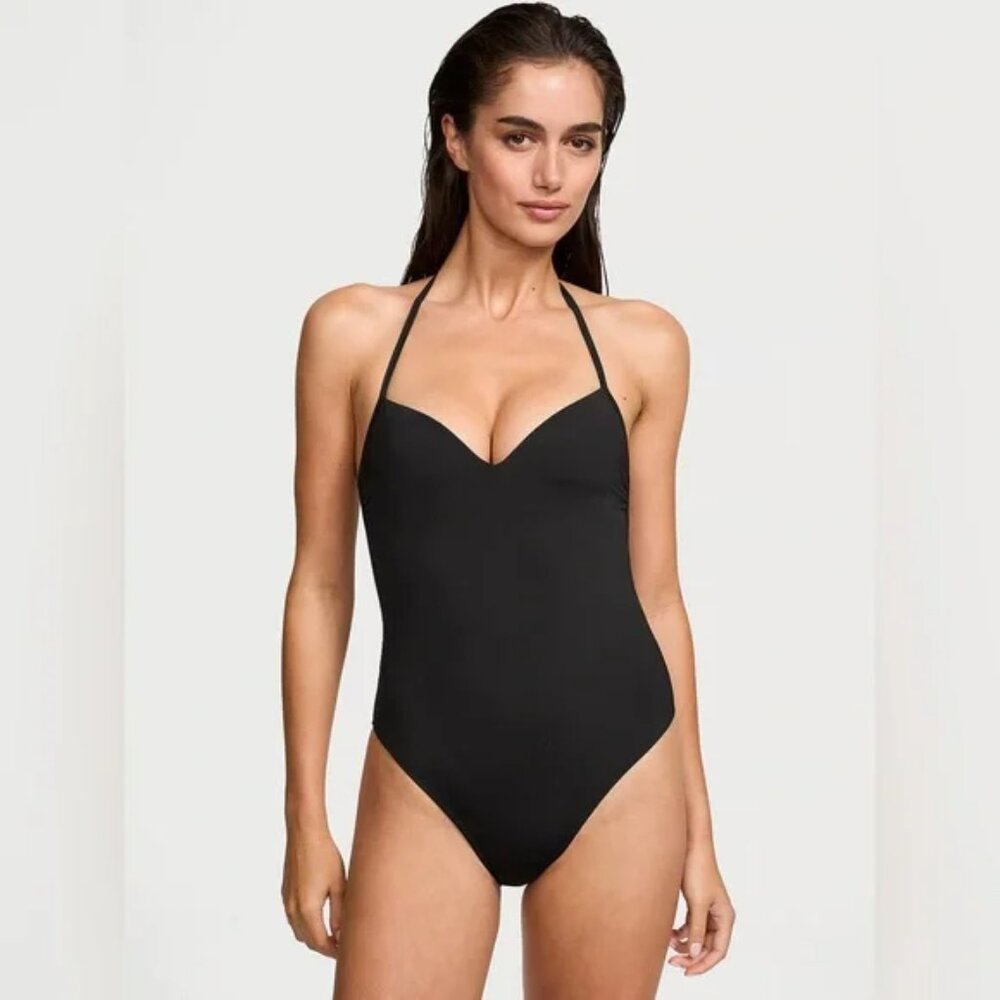 Victoria's Women's Secret Essential Push-Up Cheeky One-Piece Swimsuit Black